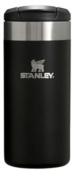 STANLEY 1913 Aerolight Transit Travel Mug 0.35L - Keeps 4 Hours Hot - 6 Hours Cold - Dishwasher Safe - Leakproof - Car Cup Holder Compatible - Insulated Coffee Cup - Black 2.0