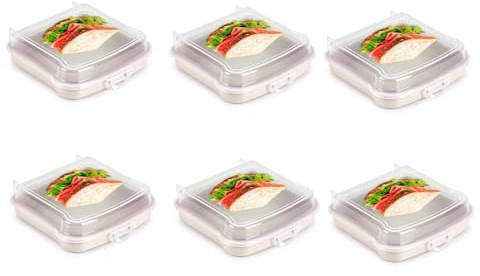 pcmoviles Pack de 6 portasanwich Fiambreras – Contenedores Especiales para sanwich, con Tapa, Conservación Fresca y Libre de BPA