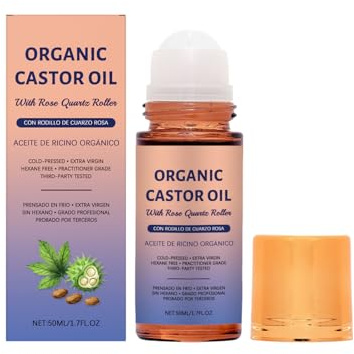 Castor Oil Natürliche, Roller Ball Rizinus öl Reines Rizinusöl Organic für Haare, Wimpern, Augenbrauen, Haut & Körperpflege Massageöl Öl 100ml (300ml)