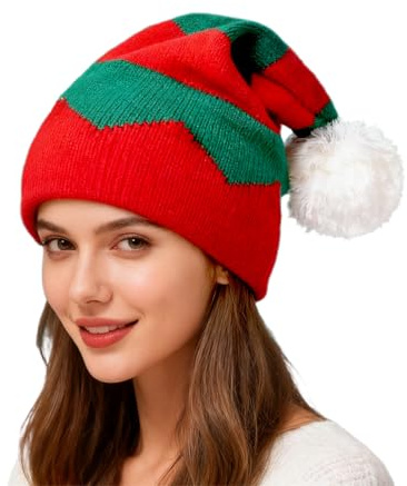 PPGGOPP Collisione Colore Cappello di Natale,Cappellini Babbo natale Morbido,cappello natales in Peluche per Adulti,Cappello di Christmas in Peluche,per Natale I Carnevale I Fasching (A)