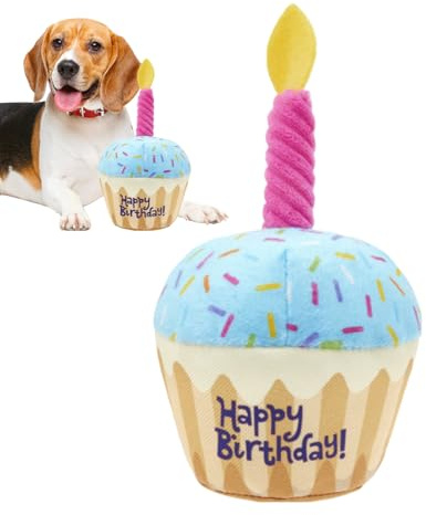 Knowlife Jouet Anniversaire Gâteau pour Chien,Jouet Interactif Doux pour Anniversaire Chiot | Accessoire Photo Résistant à Mastication pour Fête,pour Intérieur Extérieur Maison