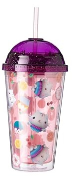 Gabby’s Dollhouse 3D Soda Cup 450ml with Dome Lid & Straw – Dual‑Layer Kids Tumbler Featuring Gabby, Pandy Paws & Cakey Cat – BPA‑Free Drink Cup for Water & Smoothies, Pink
