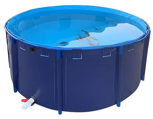 HXNXSY Vasca Circolare in Tela per Laghetto, Piscina Fuoriterra, Rivestimento Flessibile in PVC con Telaio — Grande Vasca di Contenimento per Koi e Pesci Rossi(1x1m)