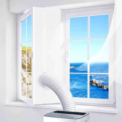 Kit de Calfeutrage pour Climatiseur Mobile, kit calfeutrage climatiseur, Coicok Tissu isolant de Calfeutrage de Fenêtres, Joint de Fenêtre Universel avec zippé pour Battantes et de Toit 400CM