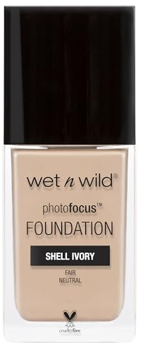 wet n wild Photo Focus Matte Liquid Liquid Foundation Shell Ivory, Vegan & Cruelty-Free
