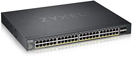 Zyxel Gigabit Ethernet Smart-Managed PoE+ Switch mit 48 Ports, einem Budget von 375 Watt und vier 10G SFP+ Slots, Hybrid Cloud-Modus [XGS1930-52HP]