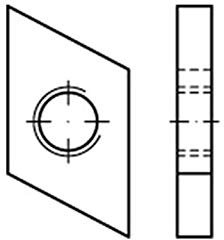 100x Hammerkopf Gewindeplatte Typ 28/15, M 6, gal Zn gal Zn S