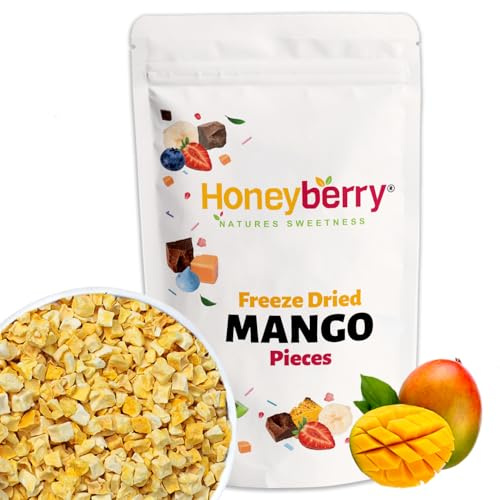 Mango Liofilizzato a Pezzi 100g - Frutta Disidratata - Pezzi di Frutta Tropicale Liofilizzata - Mango Disidratato - Perfetto per Dolci, Decorazioni, Muesli, Frullati e Dessert