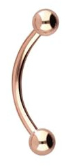 PIERCINGLINE Piercing a banana in acciaio chirurgico, con 2 sfere, barra curva per sopracciglia, intimo, seno, orecchio, ecc. Dimensioni e colori a scelta, Länge: 5mm + Stärke: 1,2mm + Kugel: 3mm
