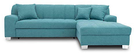 DOMO. collection Ecksofa Capri, Sofa in L-Form, Couch, Polsterecke, Eckcouch, Sofa-Garnitur 239 x 152 x 75 cm (BxTxH), türkis