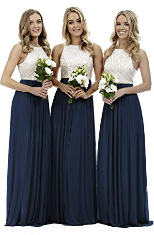 Lecureler Long Lace Prom Bridesmaid Dress