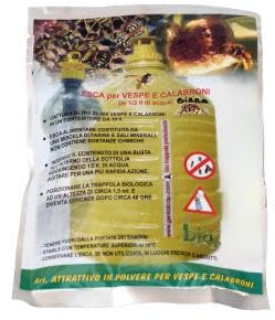 Esca naturale in polvere per vespe e calabroni, 5 bustine da 50 gr.