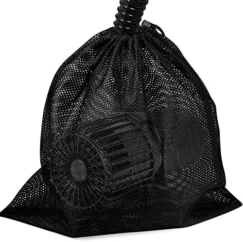 Hecaty Large Pump Barrier, Pond Pump Filter, Black Media Nylon Mesh Bag for Pond Swimming Pool Filters (Black) (13 x 13)