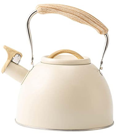 Bouilloire sifflante portable de grande capacité Beige 3 l