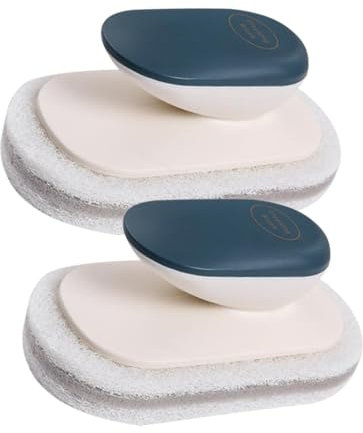 SOLUSTRE 2piezas Estropajos para Lavar Platos Esponjas De Limpieza con Mango para Cocina y Baño Oscuro