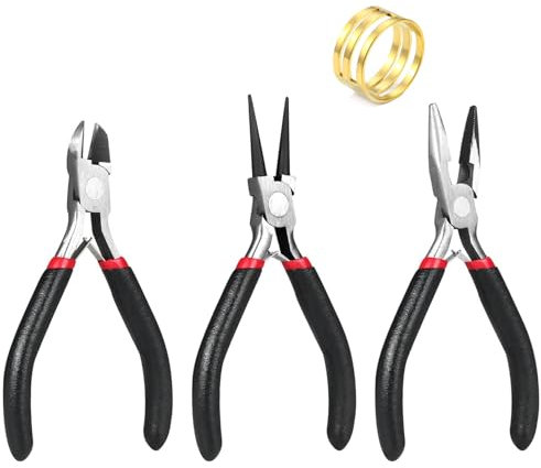 4Pcs Pliers Set Jewellery Making Tools Reusable Round Nose Jewelry Pliers Jump Ring Tool Jewellery Pliers Set Wire Cutters Pliers for DIY Handmade,Crafts,Earring