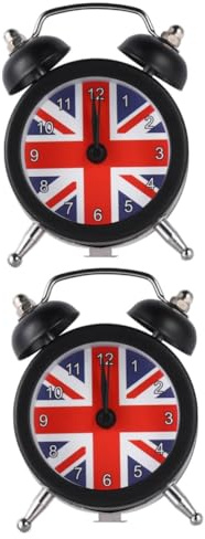 MAGICLULU 2stücke Mini Union Flag Wecker Digitaler Tischwecker Für Studenten Stilvolle Nachttischuhr Schwarz Mit Stillem Betrieb Und Einfacher Alarmzeiteinstellung Für Zuhause Wohnheim