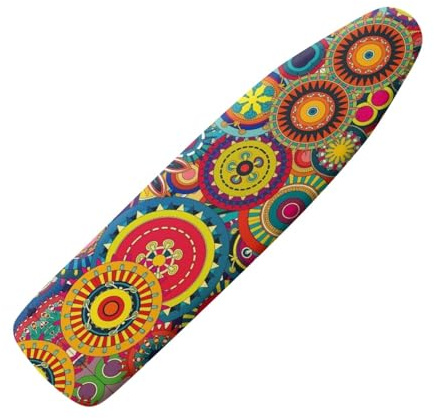 Micoklinlin Bügelbrettbezug 110x30 cm Kleine Bunte Boho-Muster Bügelbrettbezüge mit elastischem Rand rutschfest Waschbar Elastisch für Heimdekoration S