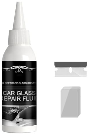 Car Glass Scratch Remover Fluid,Windscreen Scratch Repair Liquid,Glass Crack Repair Liquid,Windshield Window Cracked Glue Fluid,Multiple Use Car Windshield Glass Repair Kit Nano Repair Fluid,50ML