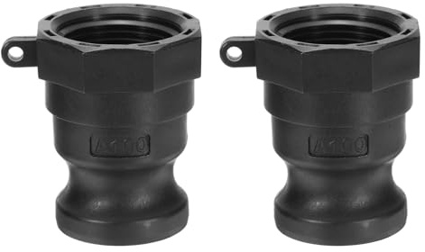 PATIKIL Poly Cam Lock Fittings, 2 Pcs Part a 1 Male Adapter x 1 Female NPT Thread Cam Groove Hose Fittings Polypropylene Cam Lock Fittings, Black