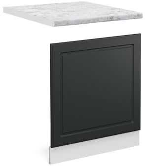 Vicco Frontblende R-Line, Anthrazit Landhaus, 60 cm | MDF-Front · AP Marmor inkl. · ✓ Passend zur Küchenfront · Metallgriffe · Einfache Integration ✓
