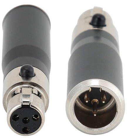 Beufee 4-Pin-Buchse auf -XLR, 3-Pin-Stecker, Audio-Adapter, 2 Stück, XLR-Buchse auf -XLR-Buchse, Audio-Konverter-Adapter, Mikrofon-Audio-Ausrüstung, Mikrofon 4-Pin XLR auf Mini XLR 3Pin Stecker
