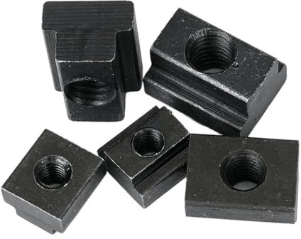 5 Stück M5 M6 M8 M10 M12 M14 DIN508 Schwarzoxid-Finish Güteklasse 8,8 T-Nutenstein aus Kohlenstoffstahl mit Gewinde durch Schlitz-T-Nutensteine ​​für Möbel(Size:M5)