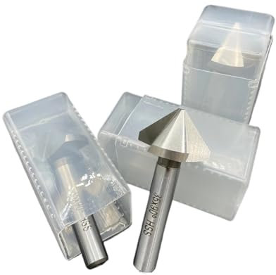 Fasenfräser 6,3-50mm 1 Flöte 3 Flöte 90 Grad HSS M2 6542 Senker Anfaswerkzeug Bits for Edelstahl Aluminiumlegierung(1 Flute,90 DEGREE_60MM)