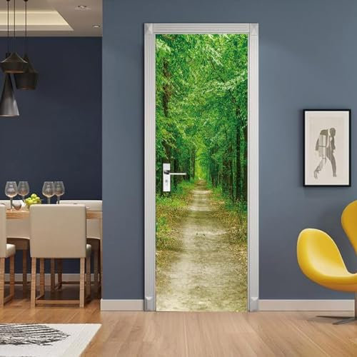 Türtapete Selbstklebend 86x200 cm Türfolie Selbstklebend Baum Türaufkleber Türposter Natürliche Landschaft Türsticker Fototapete 3D Effekt für Schlafzimmer Wohnzimmer Küche 1480A