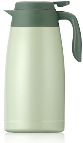 Green Stainless Steel 2L Thermal Carafe Jug - Double Walled Insulated Vacuum Coffee Pot for Hot & Cold Drinks