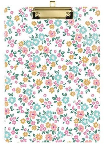 Mini-Klemmbretter mit süßer kleiner Blume, wasserdicht, für Fußball-LKW-Fahrer, Größe 22,9 x 30,5 cm, Weiß