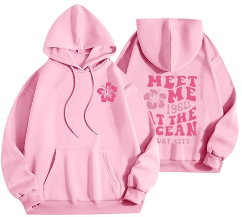 HAOLEI Ladies Hoodies UK Sale Clearance,Fleece Hoodies for Girls Cute Print Casual Graphic Jumpers Oversized Y2K Sweatshirt Graphic Long Sleeve Fall Outfits Pullover Tops Y2K Clothes Teen Girls