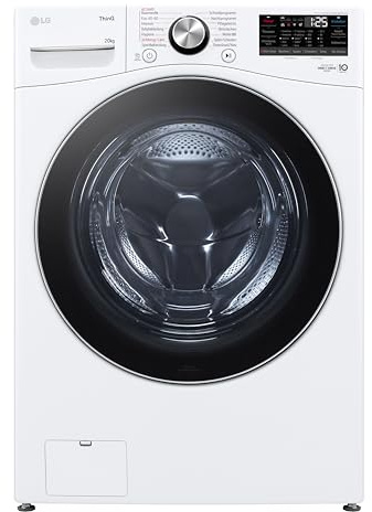 LG F0WVT202, Klasse B, Big Capacity Waschmaschine 20 kg, Turbo Wash, Tiefenreinigung mit Dampf, Sicherheitsglastür, 60 x 55x 85 cm - Weiß
