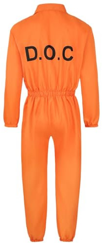 Sobzia Sträfling Kostüm,Gefängnis Kostüm Orange,Mit Handschellen,Adventskalender Mann,Karneval Kostüm Herre