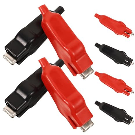 JECOMPRIS 8pezzi Morsetti Pinzette a Pinza Per Test Cavi Strumenti Per Ingegneria Elettrica Misurazione Tensione Pinzette Robuste e Durature Uso Domestico e Automobilistico Trasporto Facile