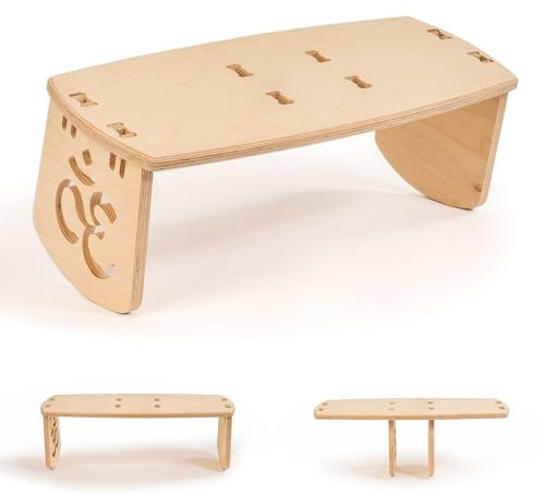 Tufetto Raja, Panca da meditazione, Sgabello in legno di Betulla, Panca per Yoga, Doppia Configurazione, Sedia da Preghiera, Portatile, inclinazione per Postura Perfetta, per Meditazione Profonda.