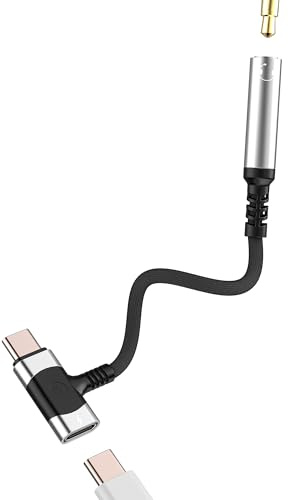 Adaptador USB C a Jack 3.5 Mm Auriculares(2en1) Tipo C Cargador Cable para IPhone16 15 para Apple Audio Auxiliar Adapter para iPad Compatible con Samsung Conector Microfono Coche Dongle Android AUX 9