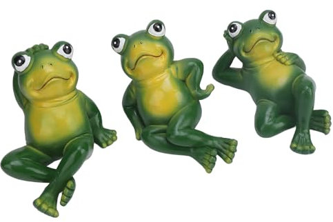 Fuchooky 3pcs Extérieur Grenouille Ornement Style Simulation Innovante Jardin Grenouille Statues pour Cour Maison Jardin Patio et Décoration de Pelouse
