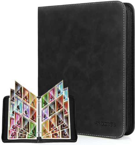 JoyHood Raccoglitore per Carte Collezionabili compatibile con TCG, Può Contenere a 900 Carte, Album di Carte adatto per PM MTG OPCG, Regali per Ragazzi/Ragazze (Scuro, 9-Pocket)