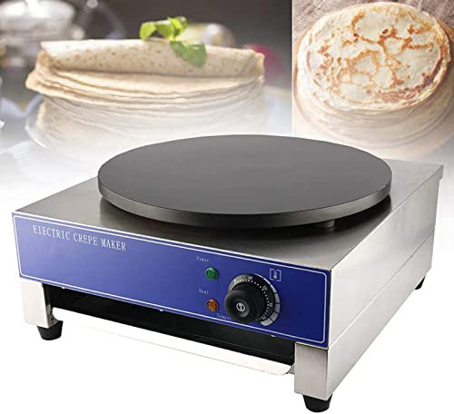 QUSYZD Crêpière électrique 2800 W, Professionnelle, avec plaques en Fonte de 400 mm, Plaque chauffante et Accessoires pour ustensiles. Permet également de Cuire des œufs, des omelettes et des Pains,