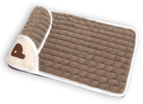 Generisch Orthopädisches Hundekissen für Kleine & Mittelgroße Hunde - Waschbar, rutschfest mit Hohem Rand - Abnehmbarer Bezug (Braun, S: 50×35 cm)