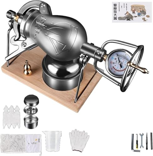 Vintage Popcorn Machine 304 Stainless Steel High Pressure Popcorn Maker Home Use 360ml Mini Popcorn Popper Classic Snack Maker for Parties and Family Fun