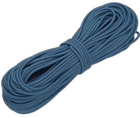 YELARXI Shock Cord, Elastic Cord Marine Grade Bungee Rope Stretch String - Fitting for (DIY Projects - Sewing - Tie Downs - Tent Pole - Kayak Strap) 1/8 Inch x 100 ft & Navy Blue
