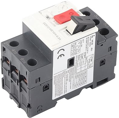 Yanmis Interruptor de Protección del Motor Circuito del Motor para Varias Aplicaciones Montaje de Riel de 35 Mm AC690V (GV2-ME10C 4-6.3A)