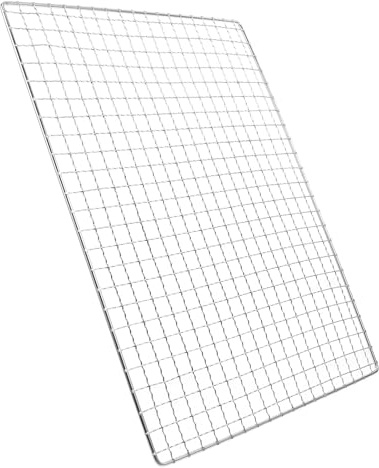 Anneome Grille INOX Rectangulaire pour Barbecue, Filet de Barbecue en Métal, Fer Argenté, Facile à Utiliser, pour Poisson et Bœuf, Pique-niques