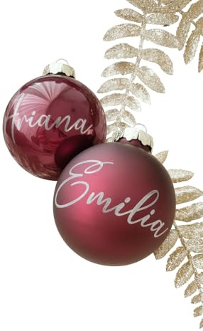 Weihnachtskugel personalisiert mit Gravur - Christbaumkugel mit Namen 6cm Designs - Baumkugel