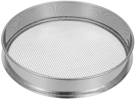 DECHOUS Garten Kompostsieb und Edelstahl Sand Kiessieb 35cm Rund Korrosionsbeständig Großes 4mm Siebnetz Vielseitig für Erde Steine Kompost und Gartenpflege
