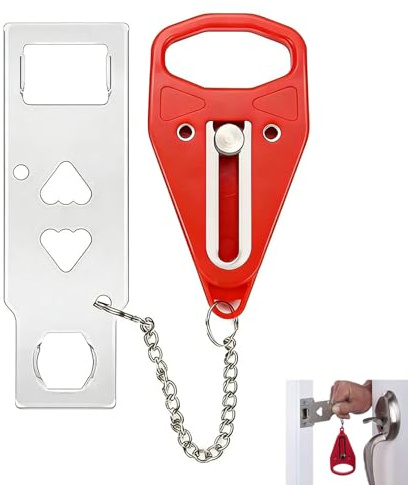 Hotel Door Lock, Portable Door Lock for Hotel Travel Safety, Home Privacy & Security, Easy Installation, Stainless Steel for Extra Protection in Apartments, Dormitories, Airbnbs, College & Hotel Rooms