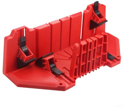 Scatola per sega troncatrice con morsetto, strumento di smussatura 45/90 per la lavorazione del legno, scatola per sega posteriore per potatura taglio del legno, linea intonaco, battiscopa tagli