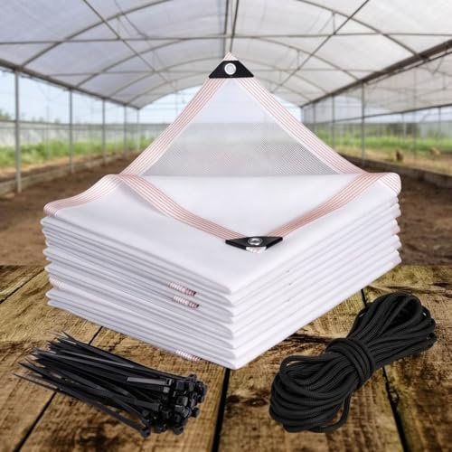 Filet d'ombrage Blanc pour Serre et Jardin, 50% Blocage UV Voile d'ombrage Rectangulaire, Tissu d'ombrage Respirant pour Plantes et Légumes, Protection Solaire Extérieur avec Œillets(50%,2x3.0m)